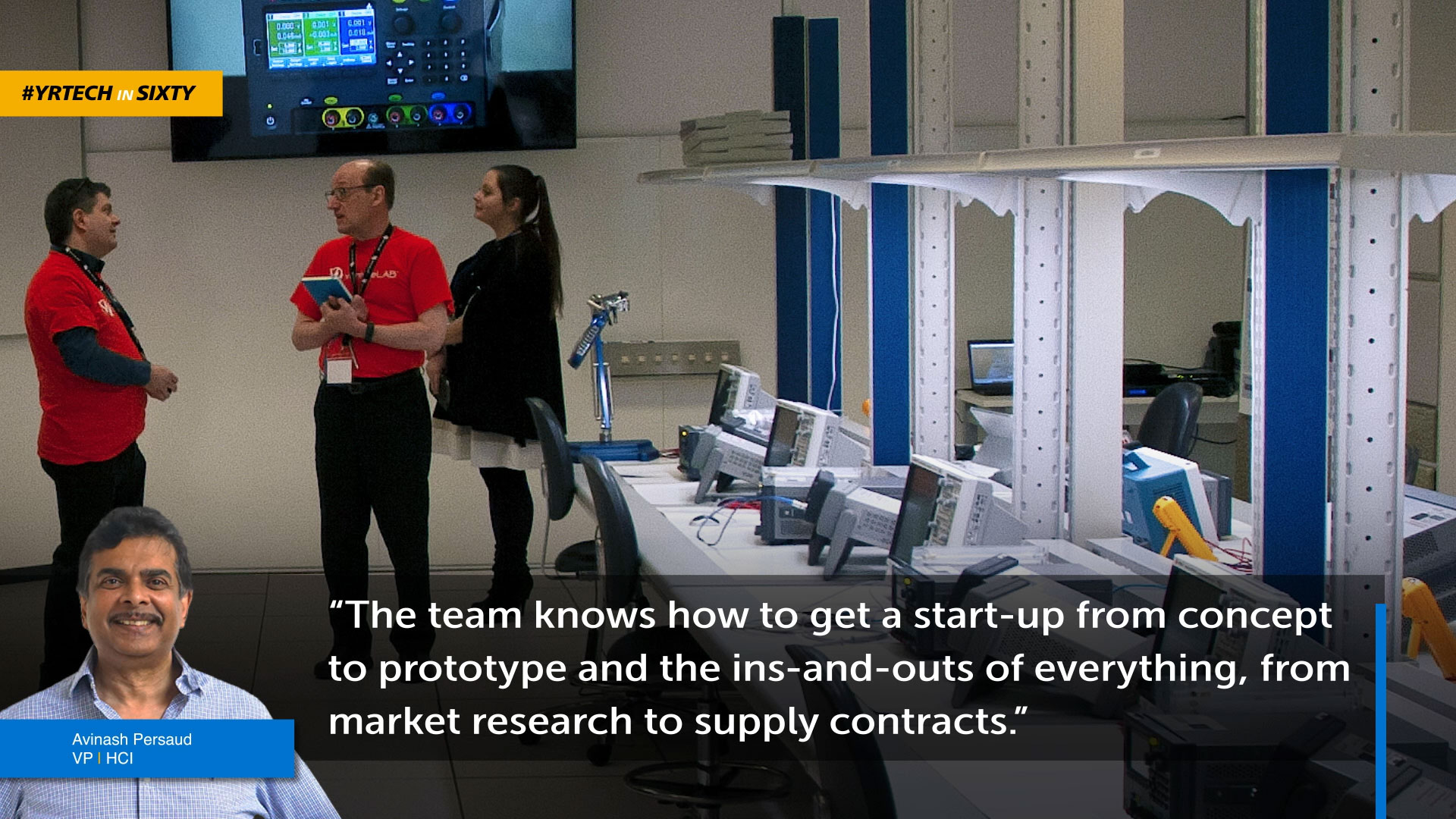 HCI CEO and photo of people in the lab