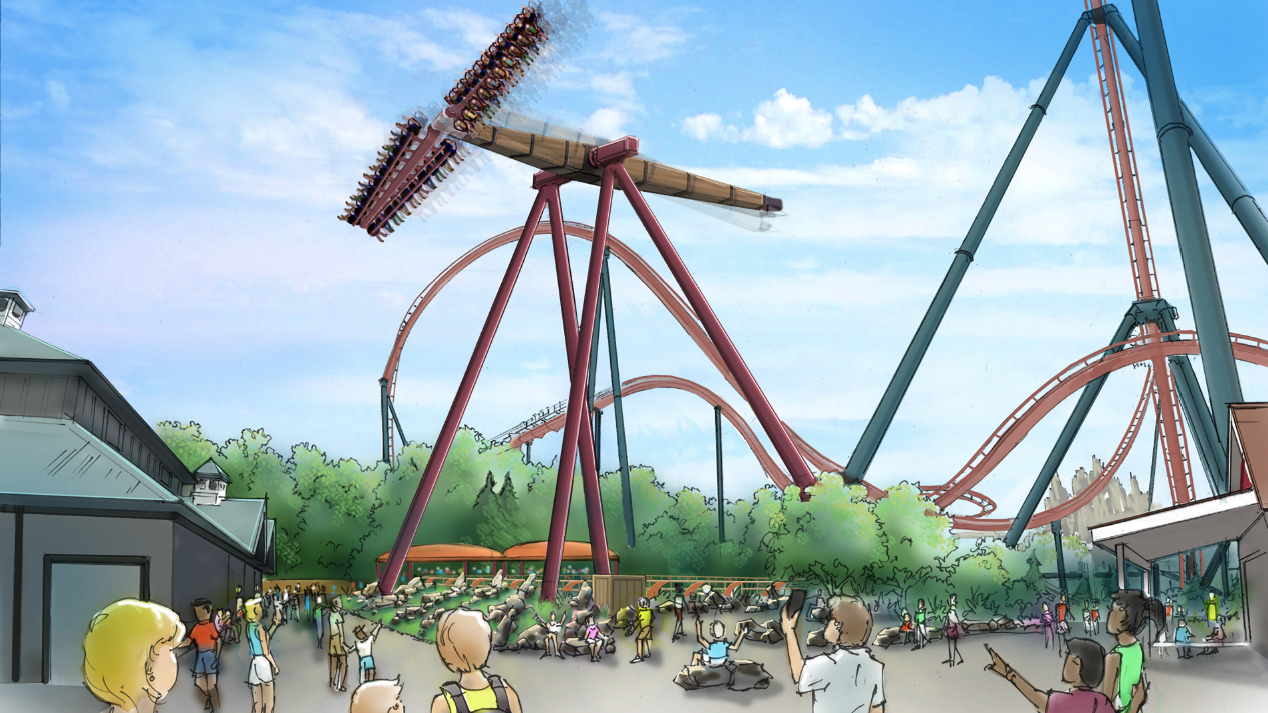 Rendering of New Swing Ride at Wonderland