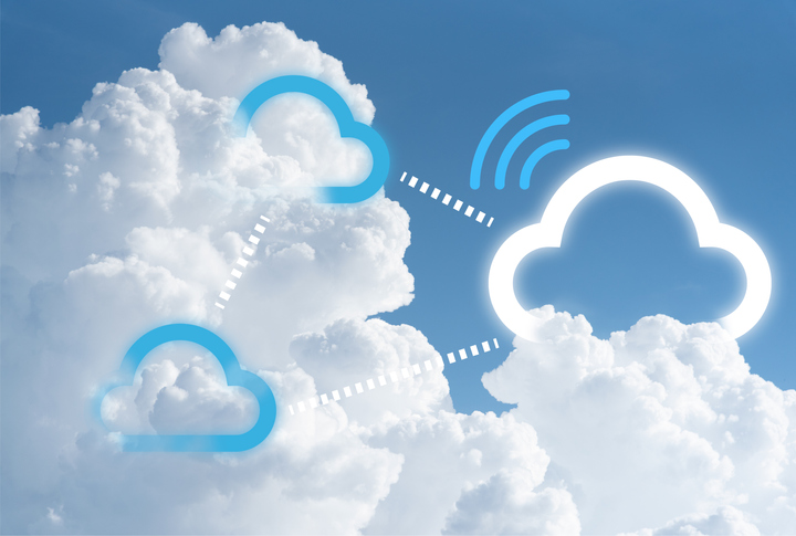 Infographic of cloudscape reflect to modern multi-cloud technology