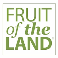Green text displaying the text "Fruit of the Land" logo