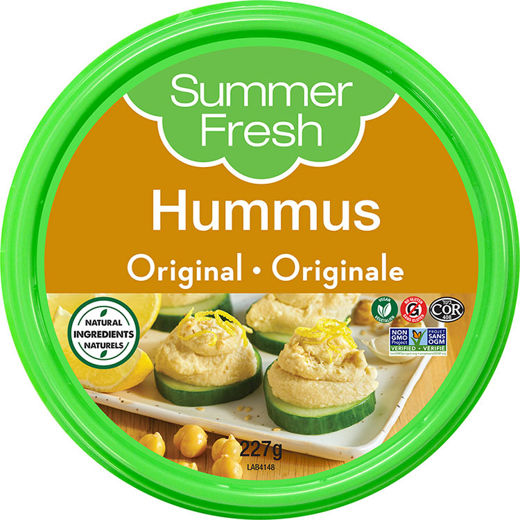 A container of Summer Fresh's original Hummus